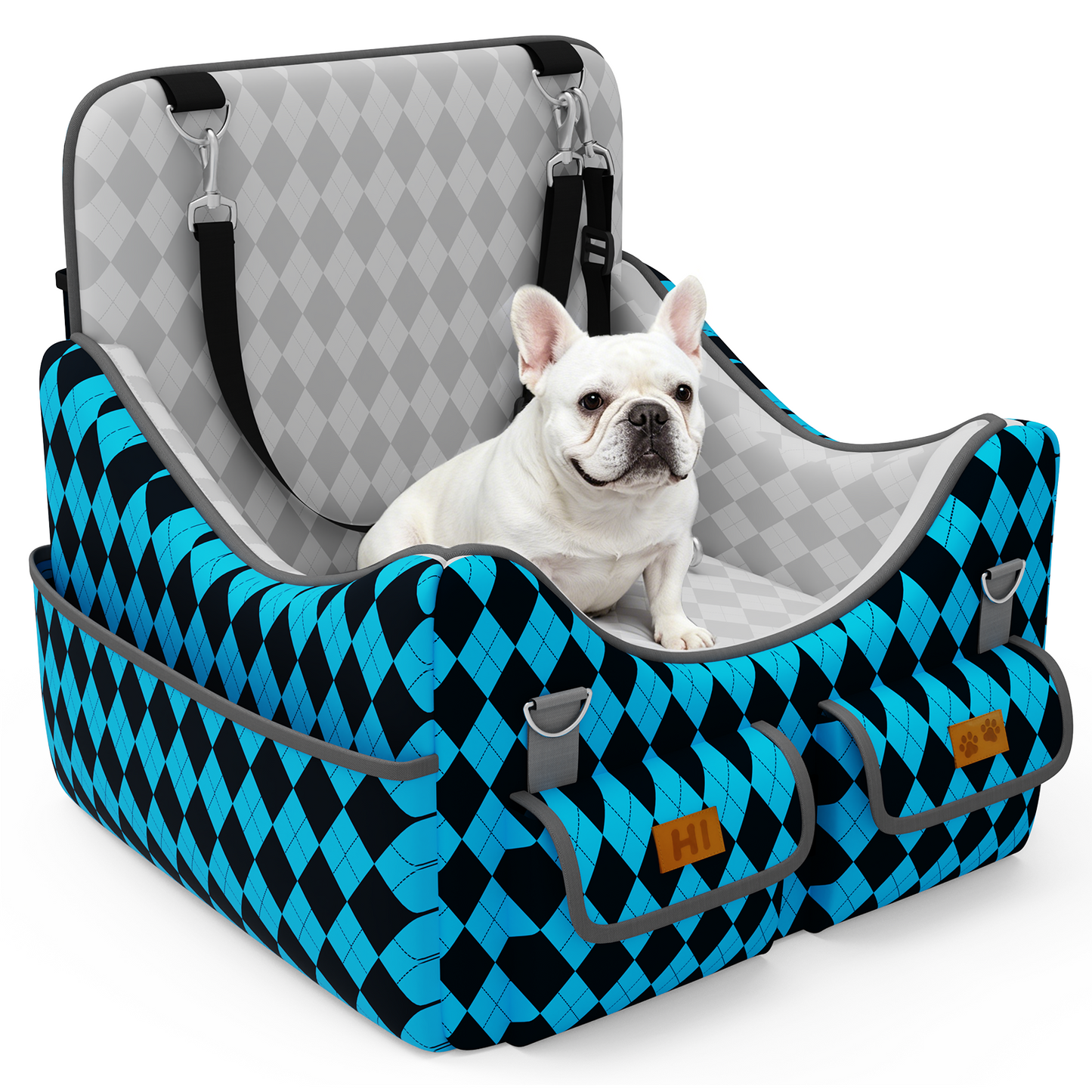 Yacona Dog Car Seats for Small Dogs under 35lbs, Puppy Car Seat with Washable Cushion, Blue