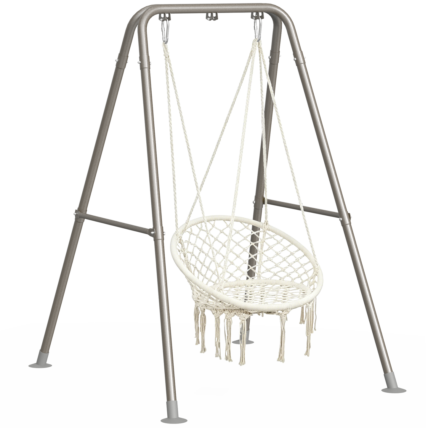 Hammock Chair Stand, Outdoor Swing Frame, Indoor Swing Chair Not Included, Heavy-Duty Steel 350lbs, Silver