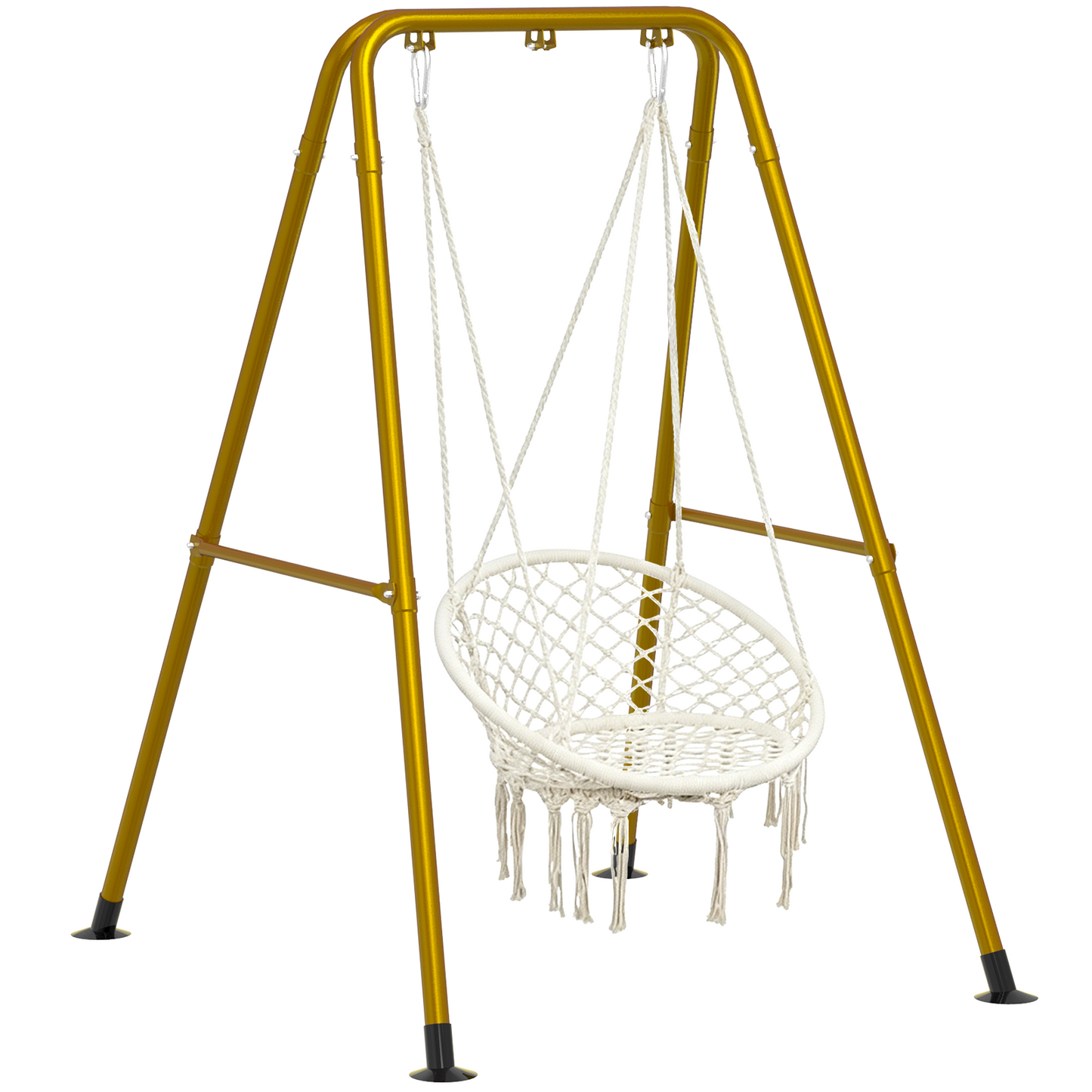 Hammock Chair Stand, Outdoor Swing Frame, Indoor Swing Chair Not Included, Heavy-Duty Steel 350lbs, Golden
