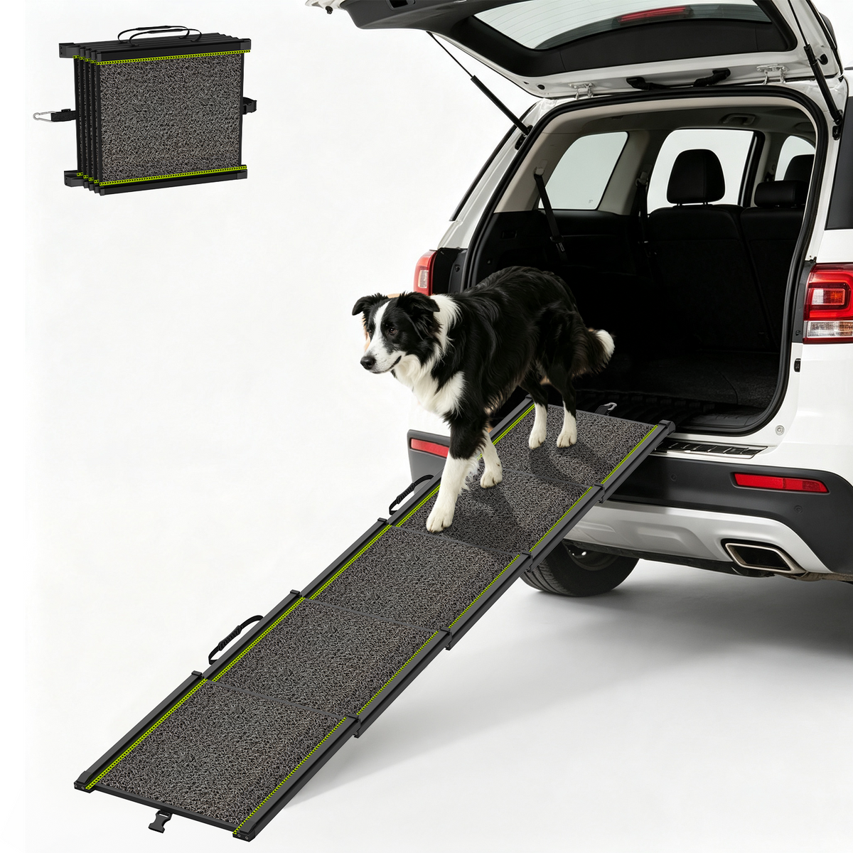 Yacona Dog Ramp for Car, Foldable Pet Ramp for Large Dogs with Non-Slip Surface, 71" × 20"