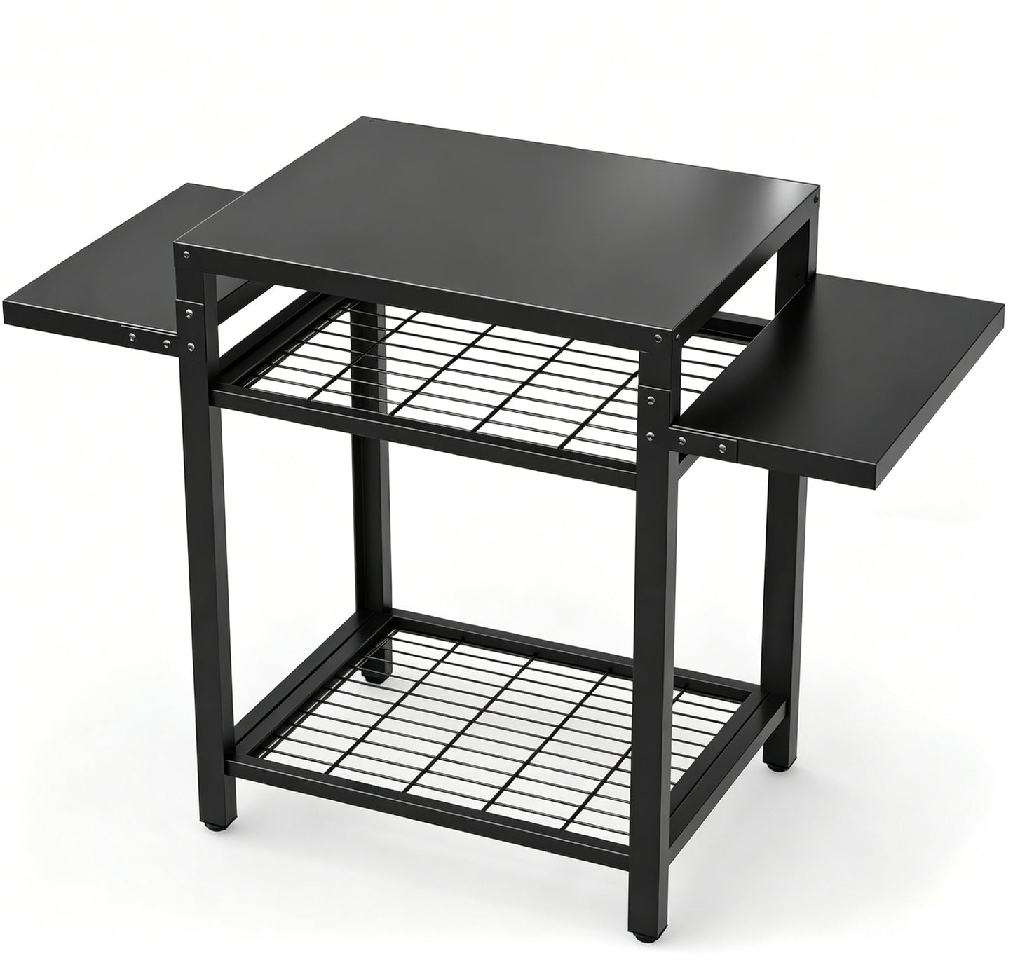 Yacona Outdoor Grill Cart, Grill Tables for Outside, Portable Griddle Stand, Outdoor Kitchen Island Cooking Prep Table, Black