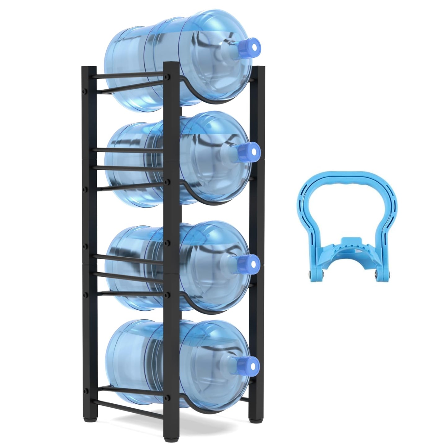 5 Gallon Water Jug Holder Stand, Water Bottle Holder Storage Rack (3 Tiers) for Home, Office and Storage, Black