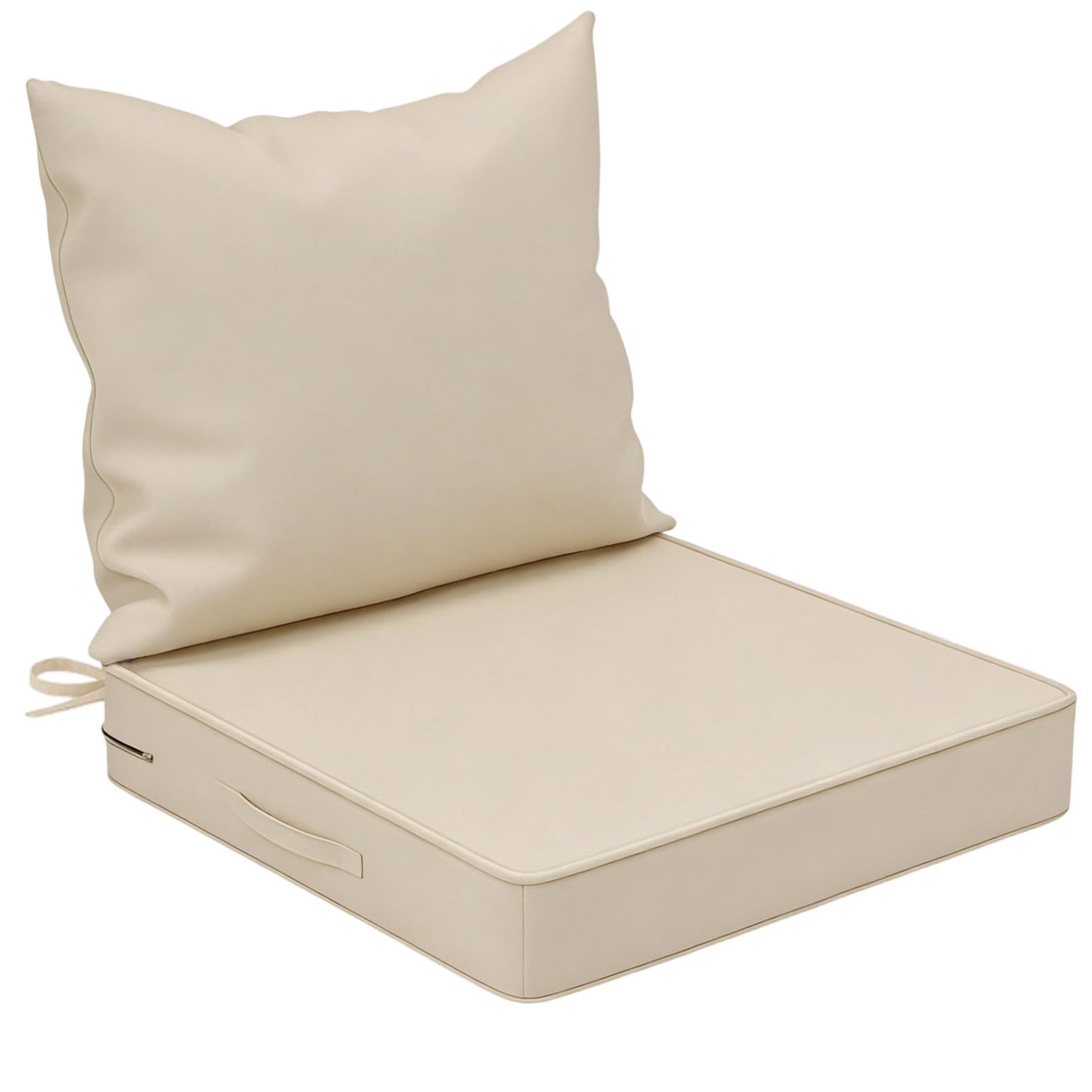 Outdoor Chair Cushions Set, 24x24in Patio Furniture Cushions with Handle, for Patio Furniture Chair Sofa, Beige