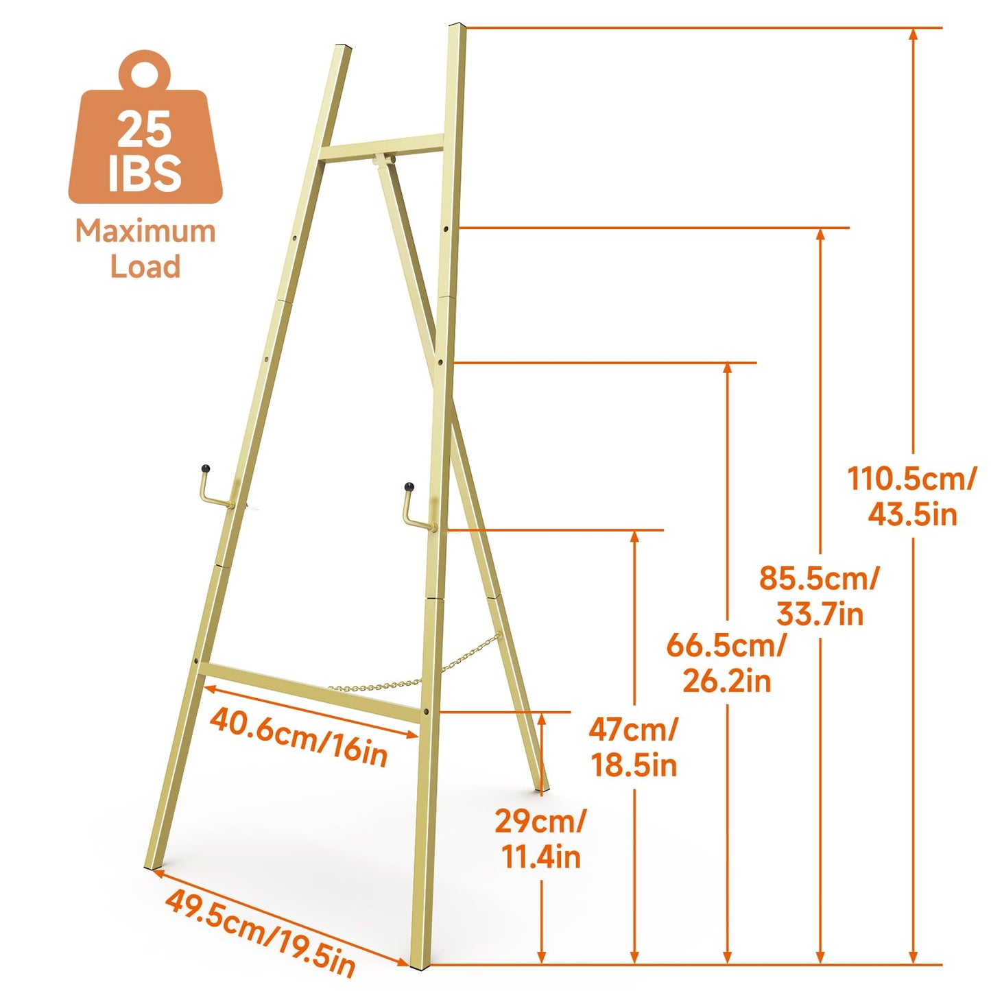 G TALECO GEAR Heavy Duty Gold Easel Stand for Sign, Portable Art Easel for Adults/Kids, Metal Tripod Display for Wedding Signs, Posters, Canvas Painting & Commercial Use