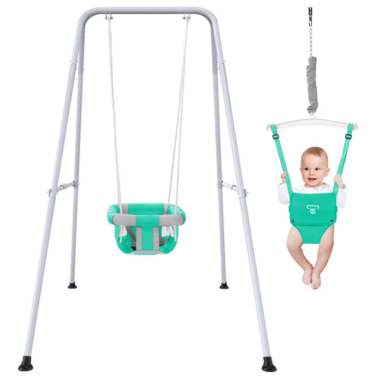 G TALECO GEAR 2-in-1 Jumper and Swing, Indoor&Outdoor Swing for 6-24 Months Infant Toddler, Green