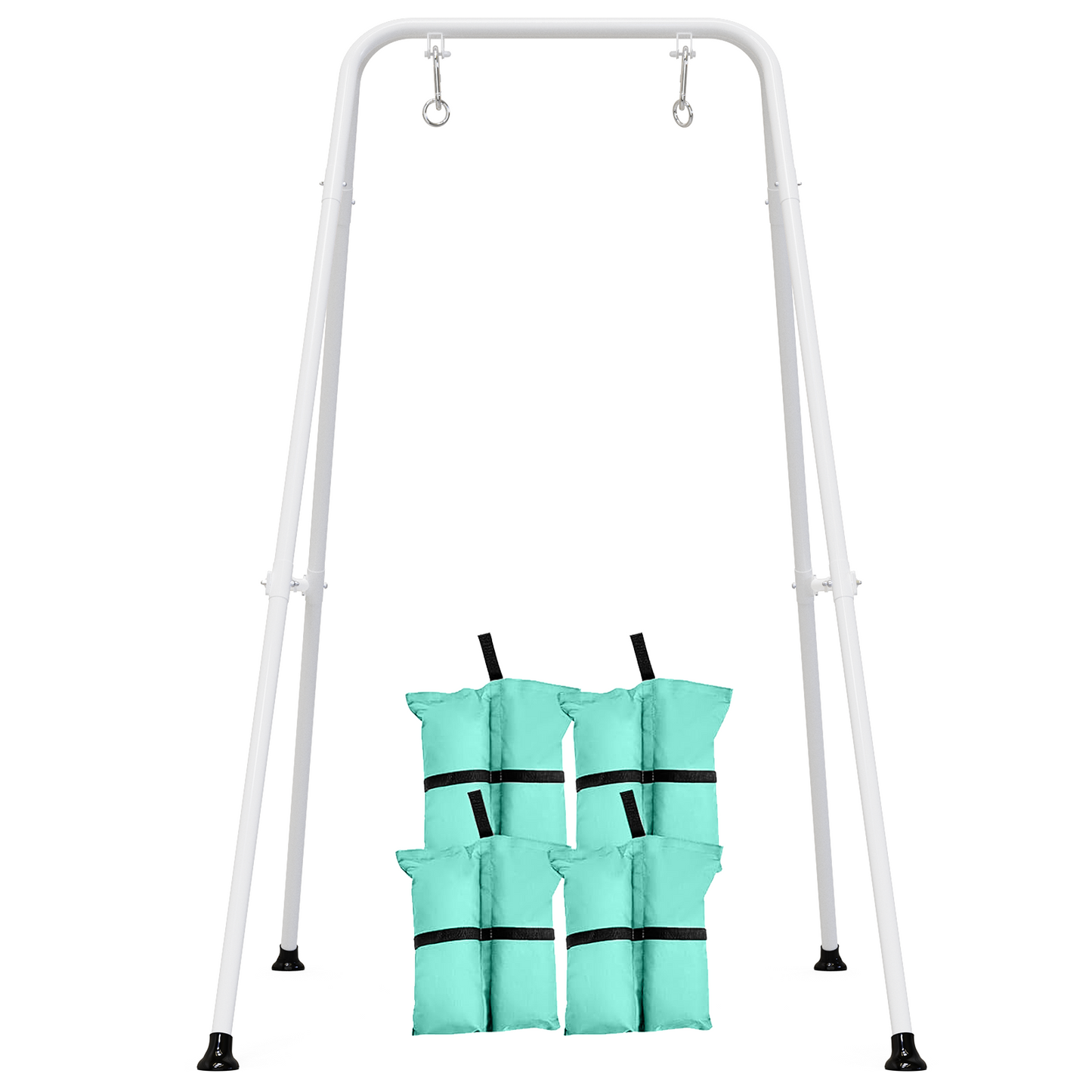 Foldable Swing Stand for Kids, Toddler Swing Frame, Metal Swing Sets for Backyard, Outdoor/Indoor, Fits for Most of the Toddlers Swings, White