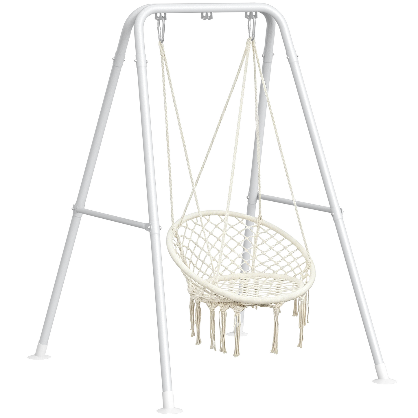 Hammock Chair Stand, Outdoor Swing Frame, Indoor Swing Chair Not Included, Heavy-Duty Steel 350lbs, White