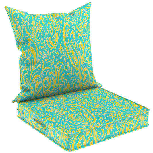 Yacona Outdoor Chair Cushions Set, 24x24in Patio Furniture Cushions with Handle, for Patio Furniture Chair Sofa, Pattern
