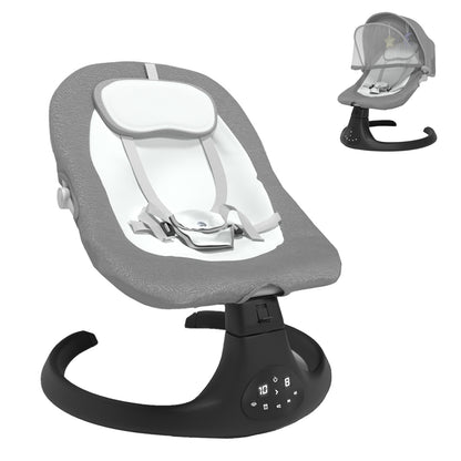 G TALECO GEAR Baby Swing for Infants to Toddler Portable Babies Swing Timing Function 5 Swing Speeds Bluetooth Touch Screen Music Speaker,Gray