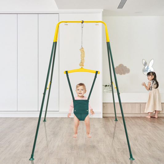 G TALECO GEAR 2 in 1 Baby Jumper and Bouncer, Baby Swing Outdoor, Toddler Swing Sets for Kids Age 1-3, Green