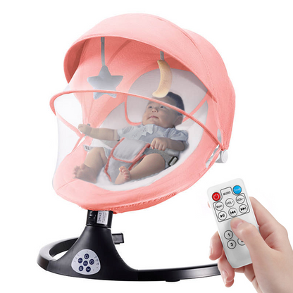 G TALECO GEAR Baby Swing for Infants, Portable Bouncer&Rocker with 5 Speeds, Bluetooth Control, Pink