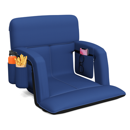 Stadium Seats for Bleachers with Back Support – Wide Bleacher Chair Cushion, Armrests, Large Pockets, and Multiple Safety Features – Best Stadium Seat Chairs for Camping, Kayak Backs & Paddl