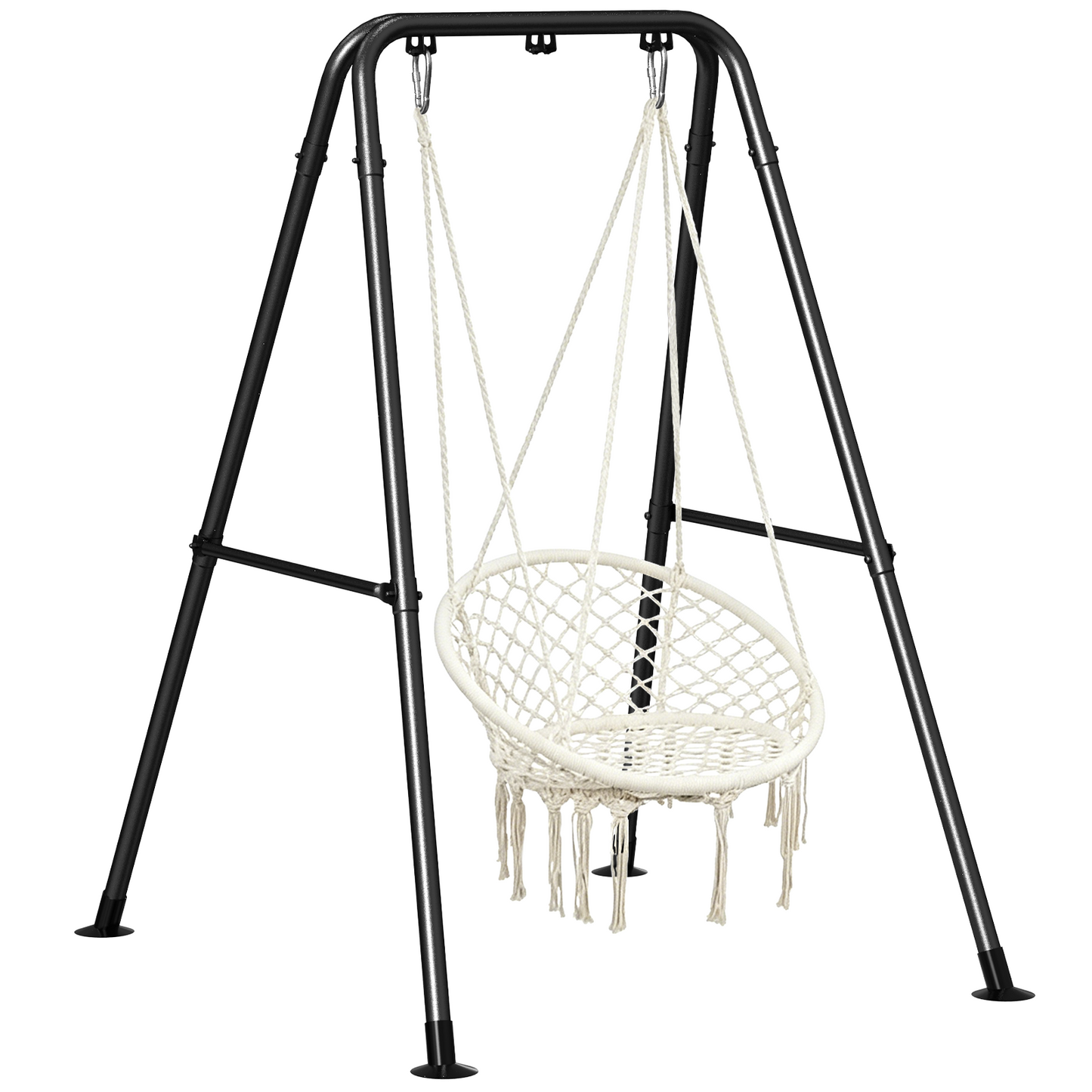 Hammock Chair Stand, Outdoor Swing Frame, Indoor Swing Chair Not Included, Heavy-Duty Steel 350lbs, Black
