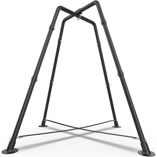Yacona Sensory Swing Stand, 350lbs Heavy Duty Metal Swing Frame for Kids & Adults, Hammock Stand for Indoor Outdoor, Black(without Seat)
