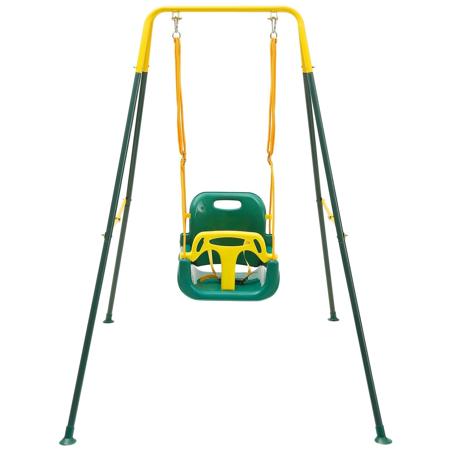 G TALECO GEAR 3-in-1 Toddler Swing Sets for Backyard, Comfy Baby Swing Outdoor Indoor, Kids Swing with Metal Stand, Green