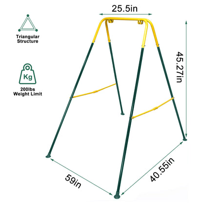 G TALECO GEAR 3-in-1 Toddler Swing Sets for Backyard, Comfy Baby Swing Outdoor Indoor, Kids Swing with Metal Stand, Green
