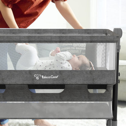 G TALECO GEAR Baby Bassinet Bedside Sleeper, Baby Crib for Newborn, Portable Bassinets for Boys and girls 0-12 Months, Gray