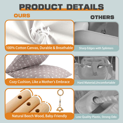 2 in 1 Baby Jumper, Toddler Swing and Bouncer, Indoor Outdoor Baby Swings for Infants, White