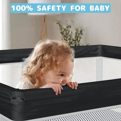 G TALECO GEAR Baby Playpen with Mat, Foldable Playpen for Babies and Toddlers, Portable Travel Play Yard, 50"x50", Black