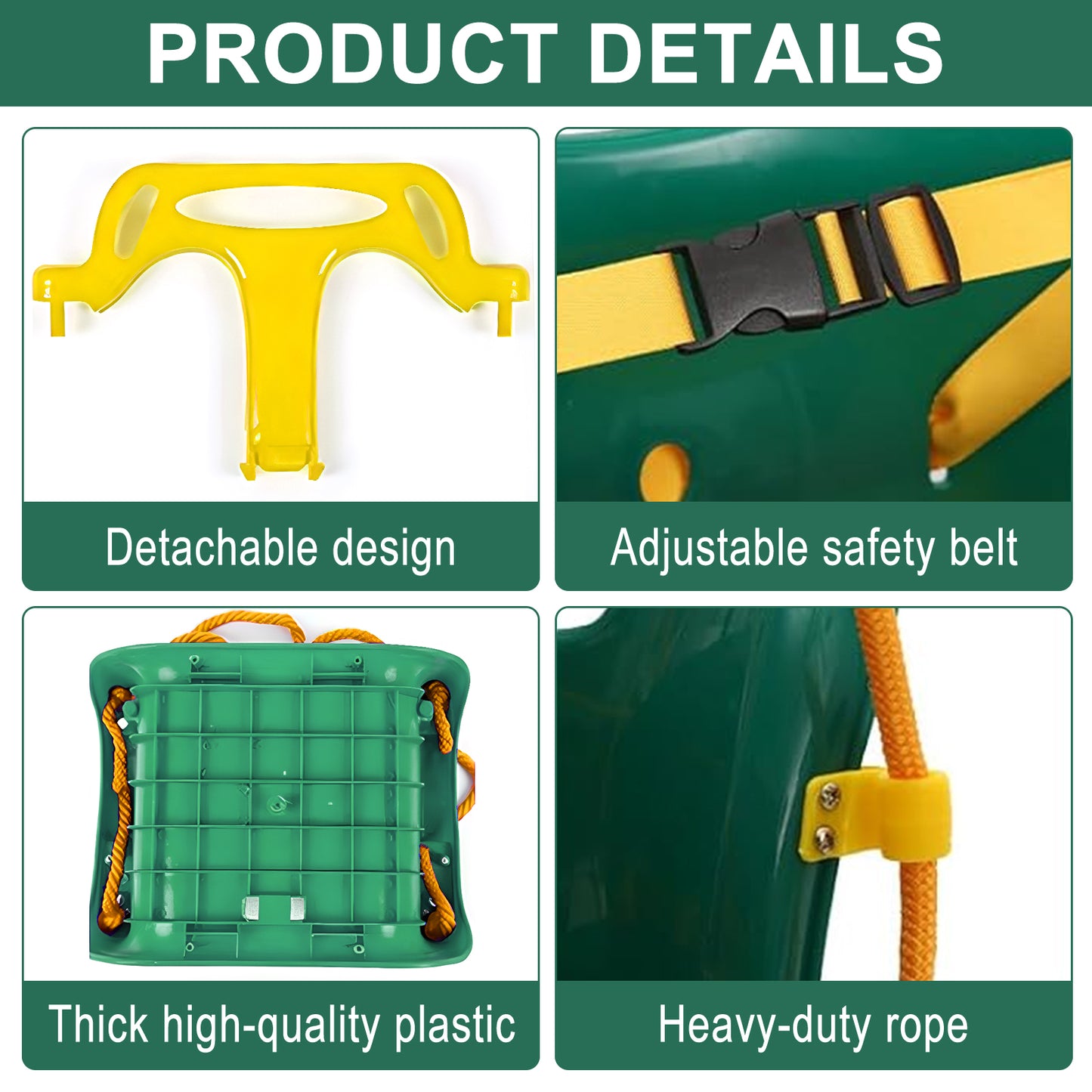 G TALECO GEAR 3-in-1 Toddler Swing Sets for Backyard, Comfy Baby Swing Outdoor Indoor, Kids Swing with Metal Stand, Green