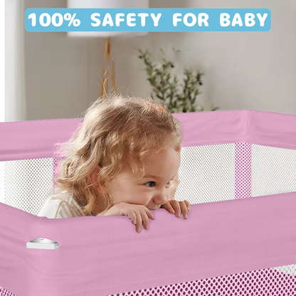 G TALECO GEAR Large Baby Playpen with Mat, Foldable Playpen for Babies and Toddlers, Portable Travel Play Yard, 50"x71", Pink