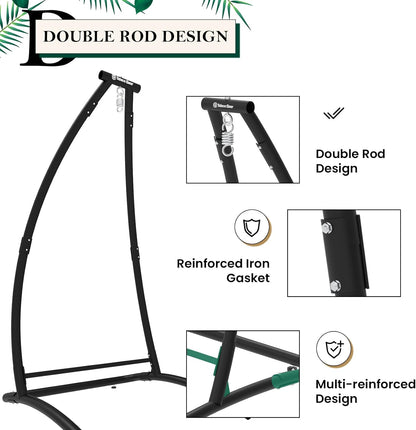 G TALECO GEAR C-Type Hanging Chair Stand, Hammock Chair Stand, Outdoor Swing Chair Stand Only, Black