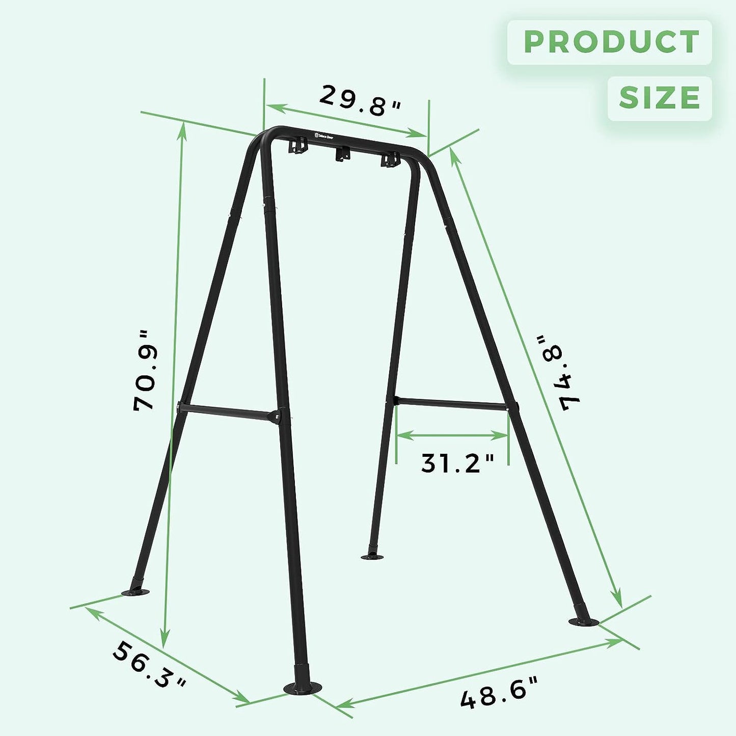 G TALECO GEAR Hammock Chair Stand, Outdoor Hammock Stand for Hanging Swing Chair, Patio Swing Stand, Heavy-Duty Steel, 300LBS, Black