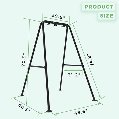 G TALECO GEAR Hammock Chair Stand, Outdoor Hammock Stand for Hanging Swing Chair, Patio Swing Stand, Heavy-Duty Steel, 300LBS, Black