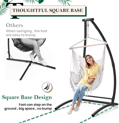 G TALECO GEAR C-Type Hanging Chair Stand, Hammock Chair Stand, Outdoor Swing Chair Stand Only, Black