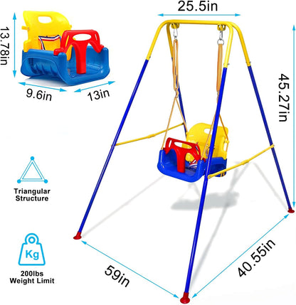 G TALECO GEAR 2 in 1 Baby Jumper and Bouncer, Baby Swing Outdoor, Toddler Swing Sets for Kids Age 1-3, Blue