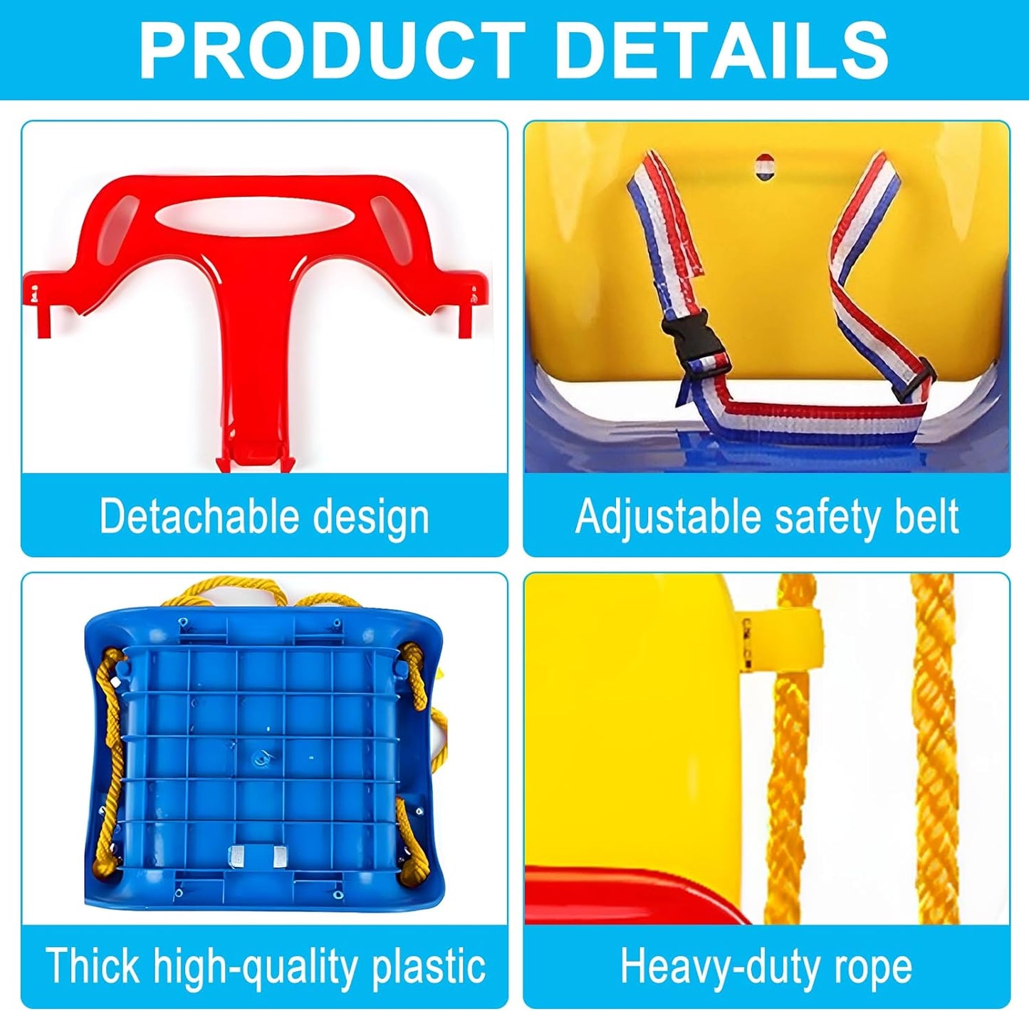G TALECO GEAR 2 in 1 Baby Jumper and Bouncer, Baby Swing Outdoor, Toddler Swing Sets for Kids Age 1-3, Blue