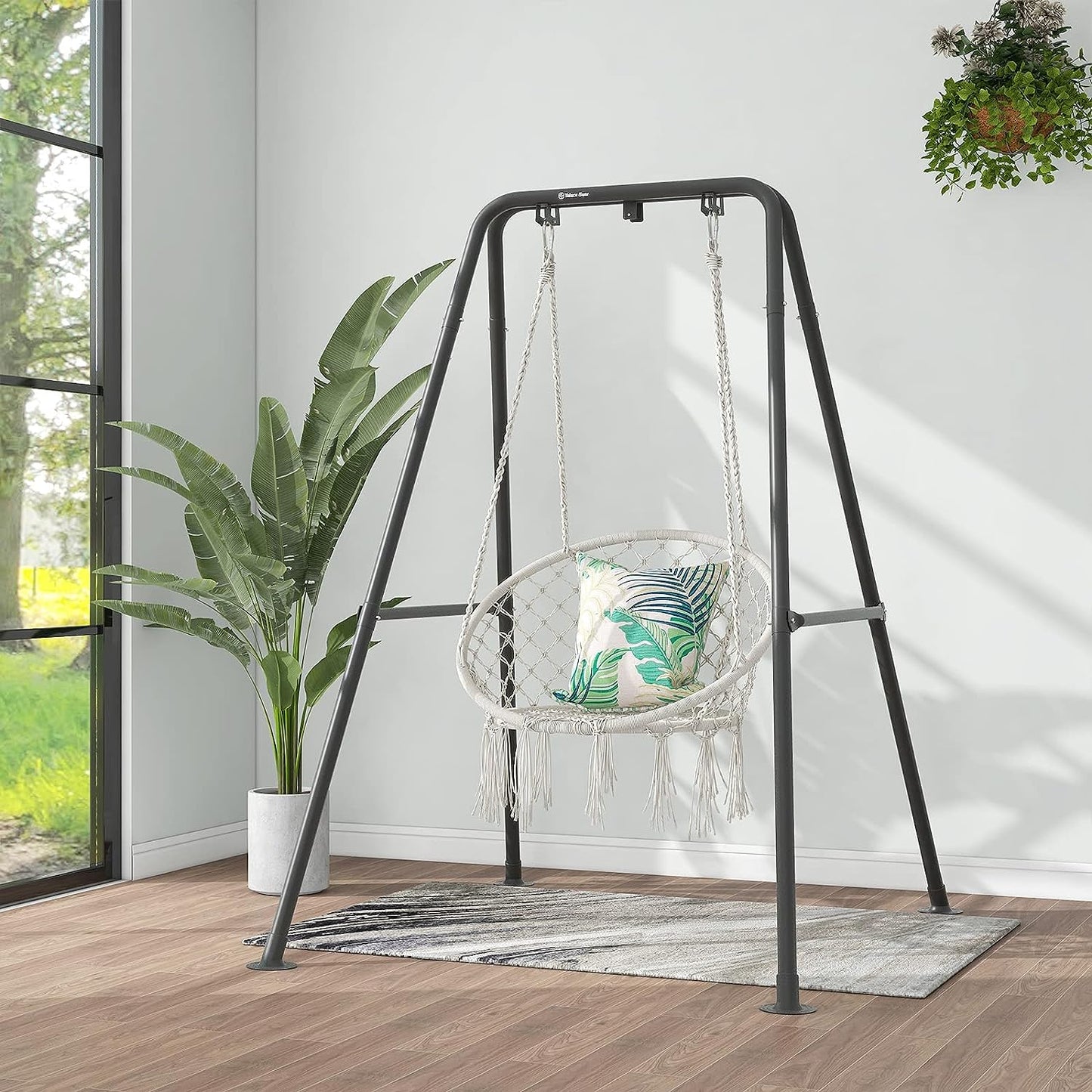 G TALECO GEAR Hammock Chair Stand, Outdoor Hammock Stand for Hanging Swing Chair, Patio Swing Stand, Heavy-Duty Steel, 300LBS, Black