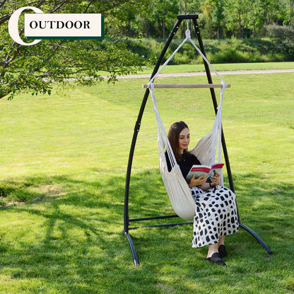 G TALECO GEAR C-Type Hanging Chair Stand, Hammock Chair Stand, Outdoor Swing Chair Stand Only, Black
