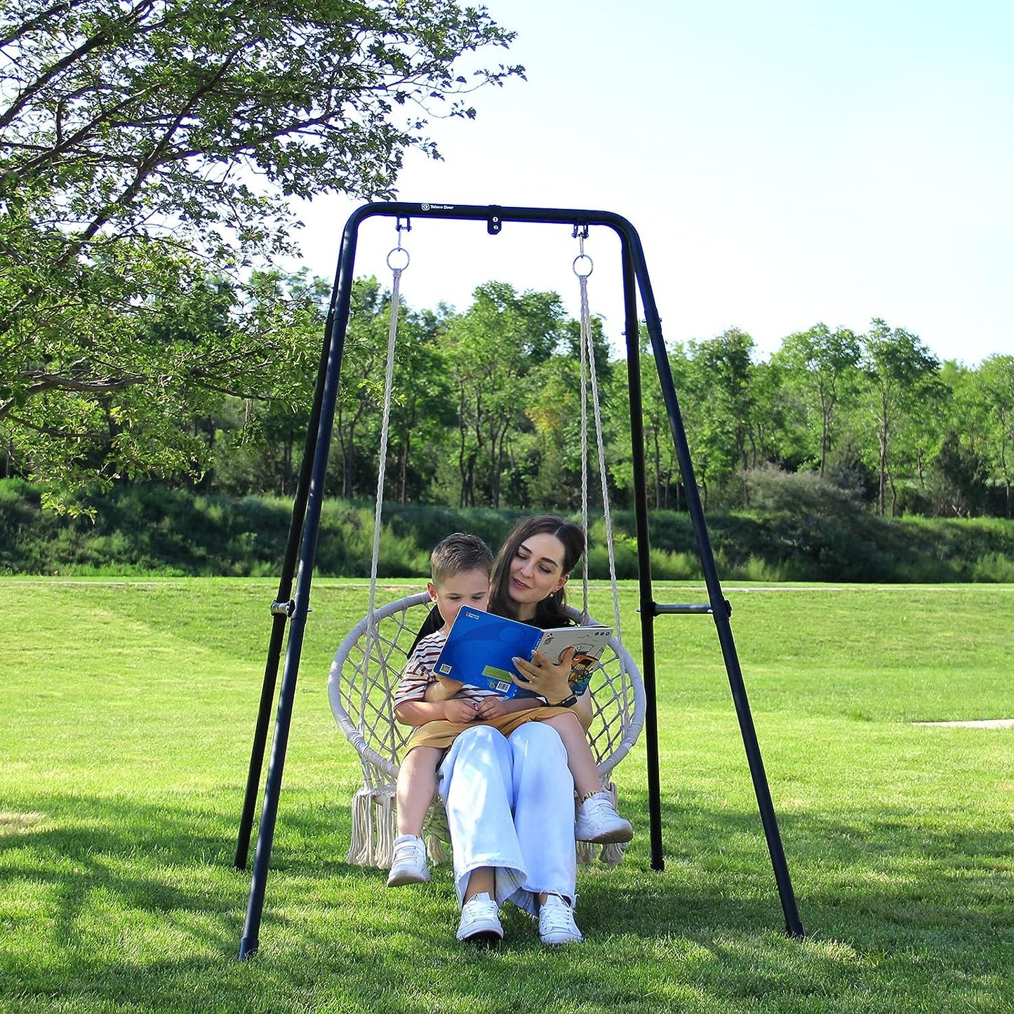 G TALECO GEAR Hammock Chair Stand, Outdoor Hammock Stand for Hanging Swing Chair, Patio Swing Stand, Heavy-Duty Steel, 300LBS, Black