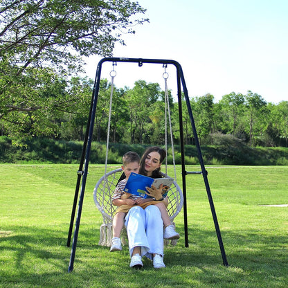 G TALECO GEAR Hammock Chair Stand, Outdoor Hammock Stand for Hanging Swing Chair, Patio Swing Stand, Heavy-Duty Steel, 300LBS, Black