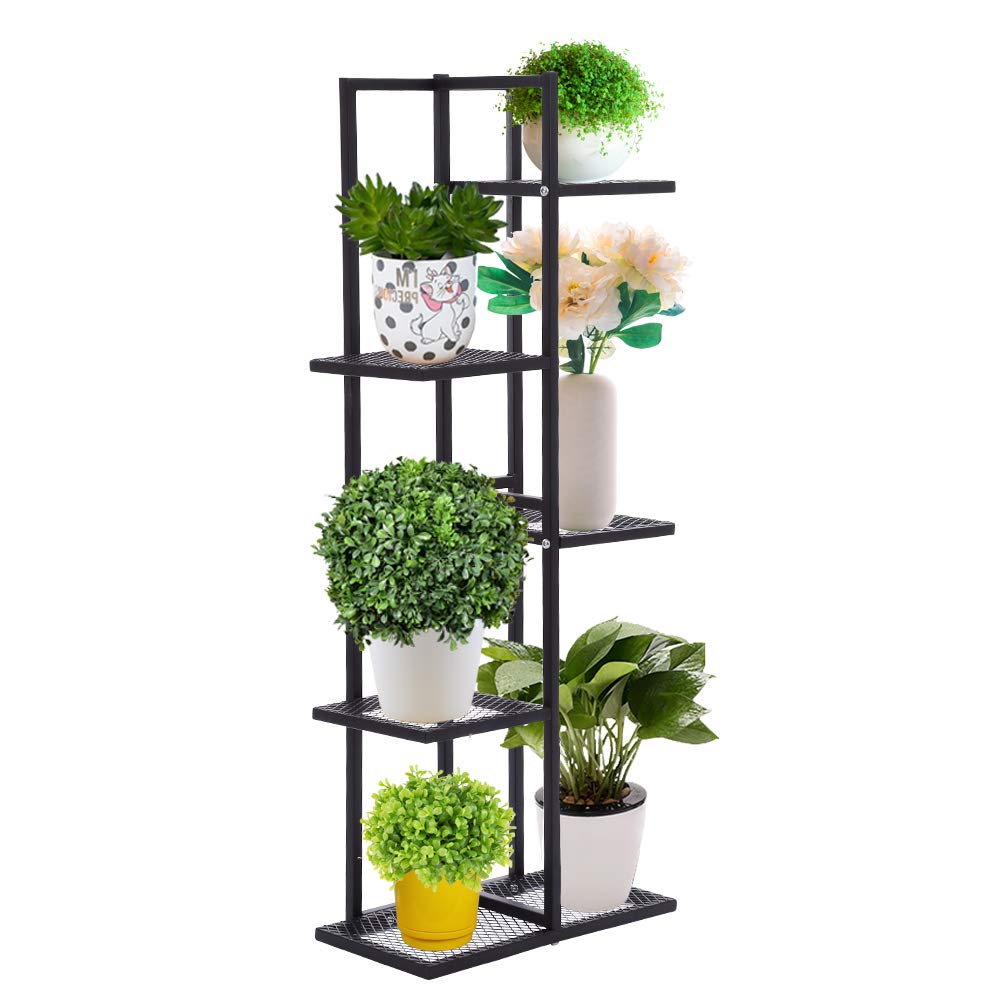 G TALECO GEAR Metal Plant Stand, Flower Stand, Indoor and Outdoor Multi-tier Flower Shelves Stand, Plant Shelf Holder in Corner, Living Room, Balcony, Patio, Yard (Tall)