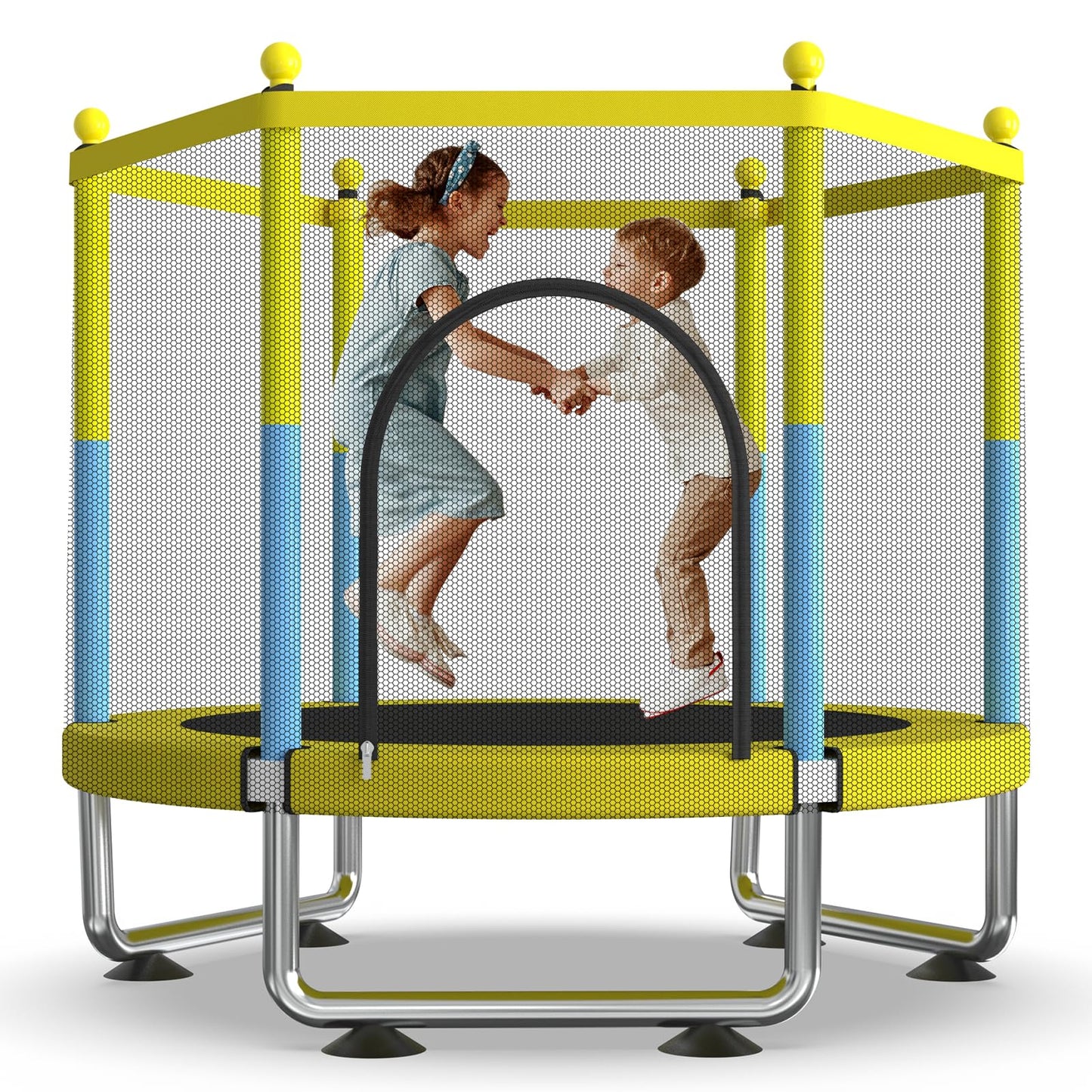 G TALECO GEAR 60" Mini Trampoline for Kids, Outdoor Indoor Toddler Trampoline with Enclosure Net, Gifts for Boys and Girls, Age 2-8, 440lbs
