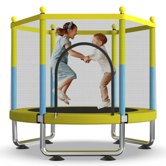 G TALECO GEAR 60" Mini Trampoline for Kids, Outdoor Indoor Toddler Trampoline with Enclosure Net, Gifts for Boys and Girls, Age 2-8, 440lbs