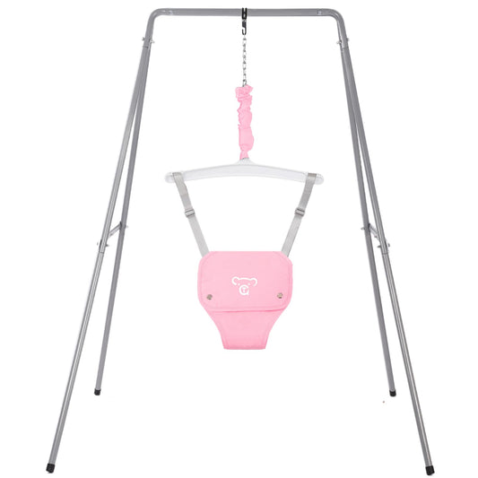 Baby Jumper with Stand, Baby Jumpers and Bouncers, Baby Exerciser Suitable for 6-24 Months, Pink