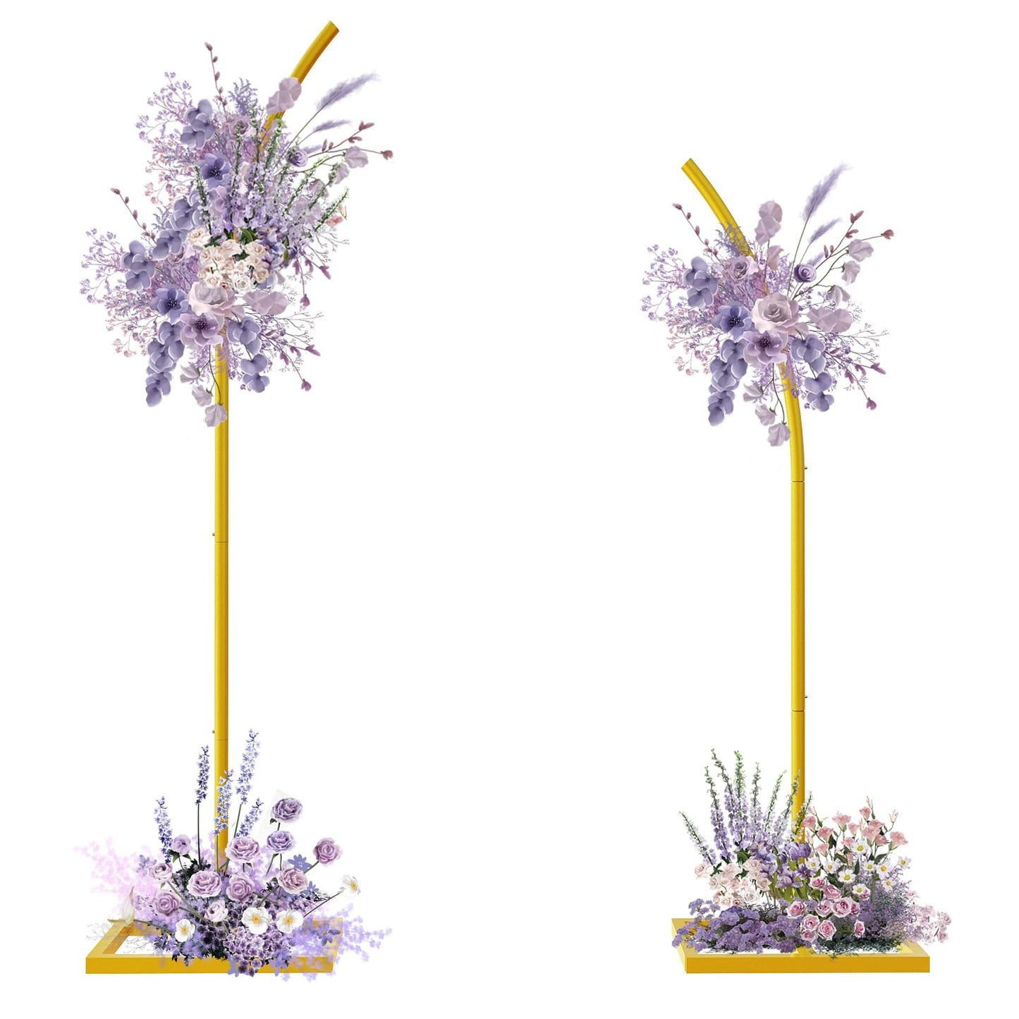 Wedding Arch Backdrop Stand(8ft&6.8ft) with Ballon Sets,Metal Wedding Arches for Ceremony,Balloon Arch Stand for Birthday,Wedding,Baby Shower and Any Celebration,Glod