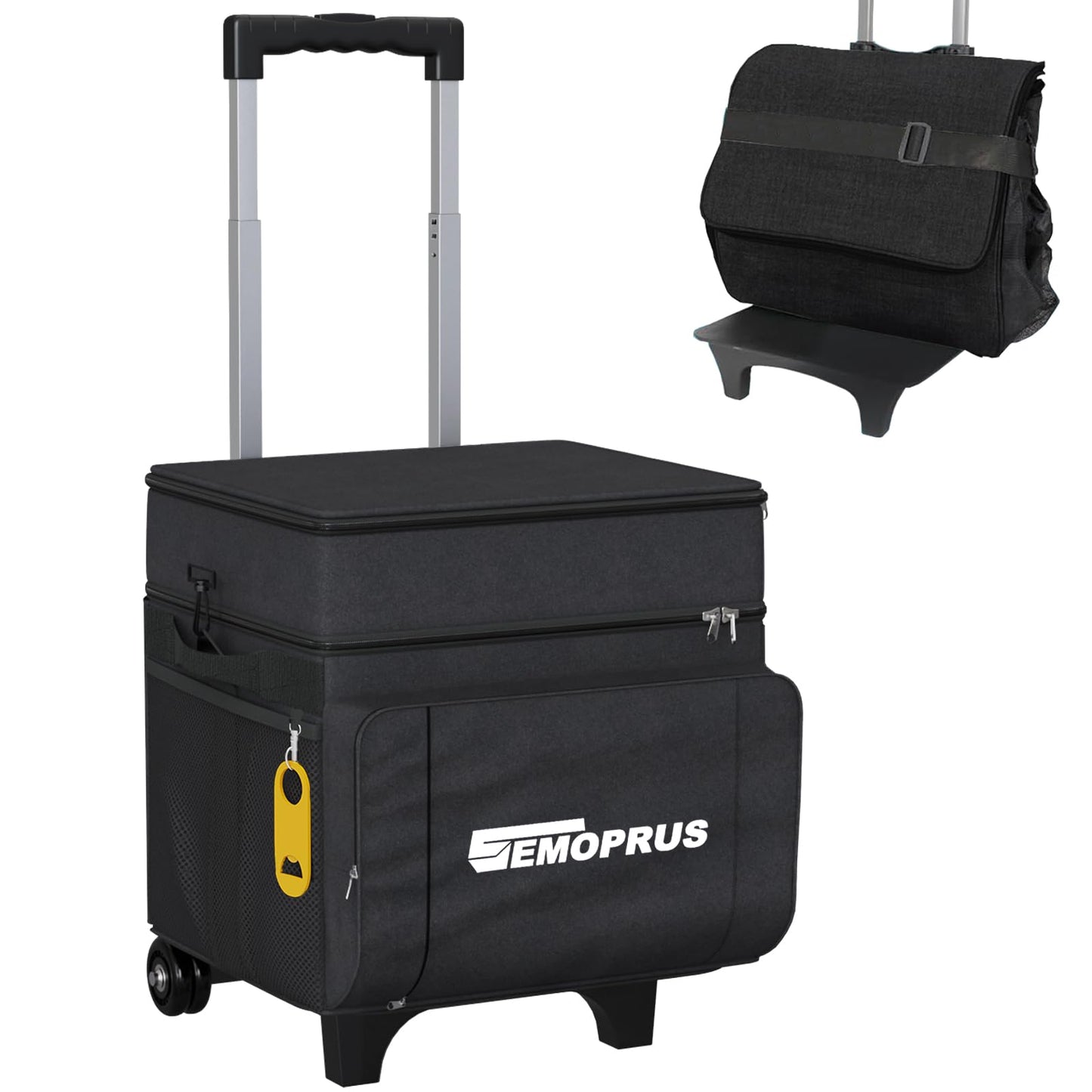 Cooler with Wheels and Handle, Portable Rolling Cooler, Ice Chest Cooler, 50 Can Large Cooler Bag for Beach, Outdoor Camping, Picnic, Patio Travel