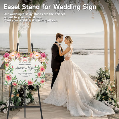 G TALECO GEAR Heavy Duty Gold Easel Stand for Sign, Portable Art Easel for Adults/Kids, Metal Tripod Display for Wedding Signs, Posters, Canvas Painting & Commercial Use, Black