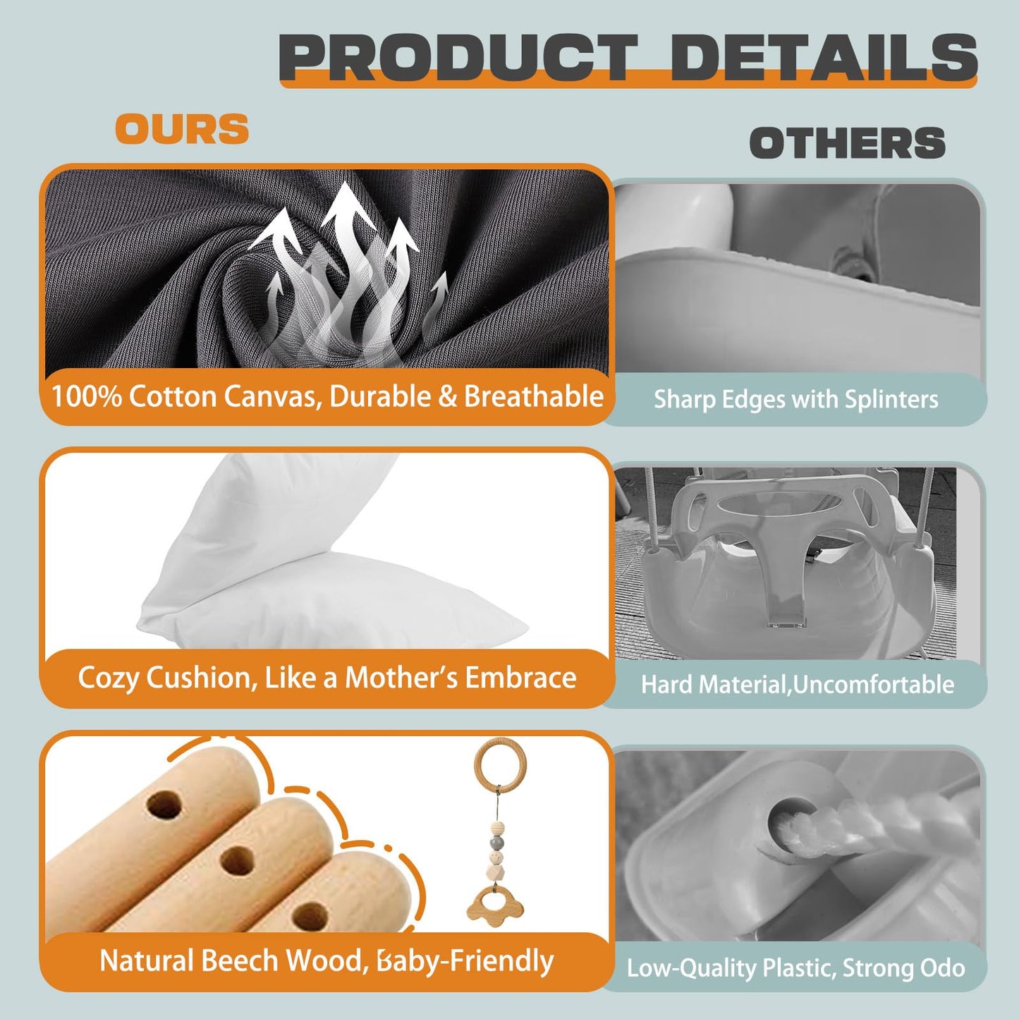 2 in 1 Baby Jumper, Toddler Swing and Bouncer, Indoor Outdoor Baby Swings for Infants, Gray