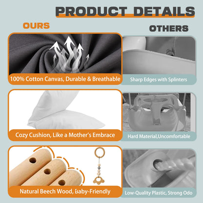 2 in 1 Baby Jumper, Toddler Swing and Bouncer, Indoor Outdoor Baby Swings for Infants, Gray