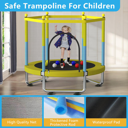 G TALECO GEAR 60" Mini Trampoline for Kids, Outdoor Indoor Toddler Trampoline with Enclosure Net, Gifts for Boys and Girls, Age 2-8, 440lbs