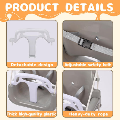 G TALECO GEAR 2 in 1 Baby Jumper and Bouncer, Baby Swing Outdoor, Toddler Swing Sets for Kids Age 1-3, Gray
