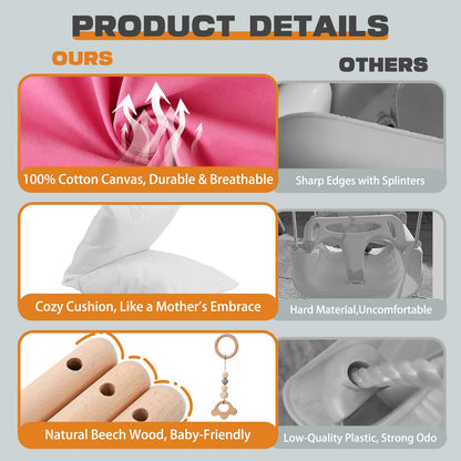 2 in 1 Baby Jumper, Toddler Swing and Bouncer, Indoor Outdoor Baby Swings for Infants, Pink