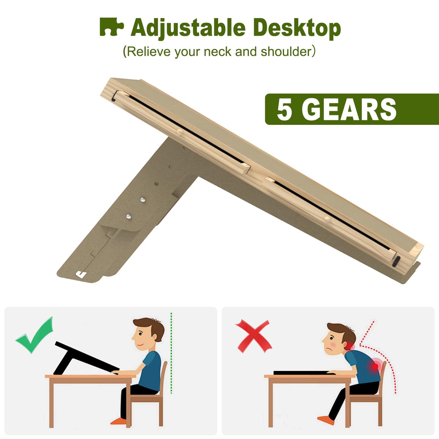 1500 Piece Puzzle Board with Drawers and Cover, Adjustable Tilting Puzzle Board, Portable Wooden Jigsaw Puzzle Table for Adults as a Gift