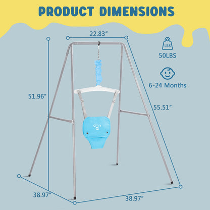 G TALECO GEAR Baby Jumper with Stand, Baby Bouncers and Jumpers for Baby Boys/Girls 6-24 Months, Easy to Assemble, Blue