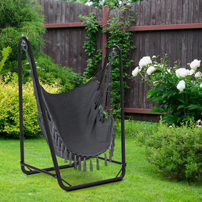 Hammock Chair with Stand for Hanging Swing Chair, Heavy Duty Steel, Max Load 350lbs, Gray